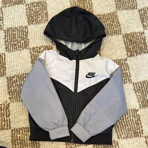Nike Black and Gray Hooded Jacket